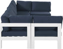 Nizuc - Outdoor Patio 6 Piece Modular Sectional With White Frame - Meridian Furniture - Stationary Sectionals- Elite Enclave Home