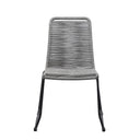 23" Metal Outdoor Dining Chair (Set of 2) - Gray