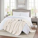Electric Micro Fleece - Heated Blanket - Ivory