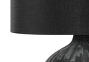 23" Ceramic Round Table Lamp With Black Drum Shade - Black - HomeRoots - Table Lamps - Elite Enclave Home