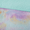 Cassiopeia - Watercolor Tie Dye Printed Quilt Set With Throw Pillow - Aqua