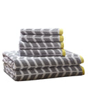 Nadia - 6 Piece Jacquard Towel Set - Gray - Intelligent Design - Towel Sets - Elite Enclave Home