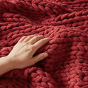Chunky Double Knit - Handmade Throw - Red - Madison Park - Throws - Elite Enclave Home