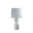 Bedside Table Lamp With White Empire Shade - White