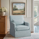 London - Skirted Swivel Chair - Light Blue - Martha Stewart - Swivel Chairs - Elite Enclave Home