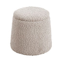 Tara - Round Storage Ottoman - Beige - Chapel Hill - Storage Ottomans - Elite Enclave Home