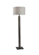 Traditional Shaped Floor Lamp With Off - White Drum Shade - Black - HomeRoots - Floor Lamps - Elite Enclave Home