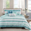 Marina - 6 Piece Quilted Coverlet Set - Aqua