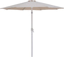Fiji - Aluminum Patio Umbrella With Round Teak And White Base