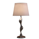 24" x 12" x 12" Bedside Table Lamp With White Empire Shade - Silver