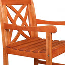 Patio Arm Chair With Decorative Back - Brown