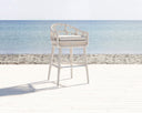 Dana - Rope Bar Stool, With Self Welt - Linen Canvas