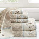Serene - Jacquard 6 Piece Towel Set - Blue - Madison Park - Towel Sets - Elite Enclave Home