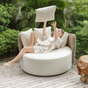Sunset - Outdoor Round Swivel Day Bed - White