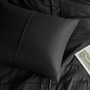 Porter - King Soft Washed Pleated Comforter Set - Black