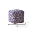 Cotton, Abstract Pouf Cover - Purple / White