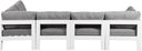 Nizuc - Outdoor Patio 5 Piece Modular Sectional With White Frame - Meridian Furniture - Stationary Sectionals- Elite Enclave Home