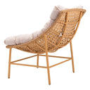 Aluminum Indoor Outdoor Accent Chair With Beige Cushion - Beige And Brown
