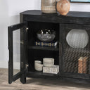 Macarthur - Reclaimed Oak 4 Door Cabinet - Aged Black - Classic Home - Sideboards- Elite Enclave Home