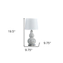 Table Lamp With White Globe Shade - White