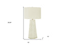 Ceramic Geometric Table Lamp With Ivory Drum Shade - White - HomeRoots - Table Lamps - Elite Enclave Home