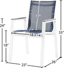Nizuc - Outdoor Patio Dining Arm Chair With White Frame And Gray Arms (Set of 2)