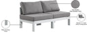 Nizuc - Outdoor Patio 2 Seat Armless Modular Sofa With White Frame - Meridian Furniture - Stationary Sectionals- Elite Enclave Home