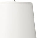 Metal Gourd Table Lamp With White Tapered Drum Shade - Silver