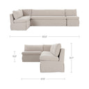 Fable - Slipcover Dining Banquette L - Shape Sectional - Beige - Moe's Home Collection - Stationary Sectionals - Elite Enclave Home