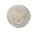 Wool Round Ribbed Pouf Ottoman - Gray - HomeRoots - Accent Poufs - Elite Enclave Home