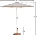 Fiji - Aluminum Patio Umbrella With Round Teak And White Base
