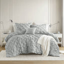 Bailey - King/California King Diamond Pucker Comforter Set - Gray - Super Listing - Comforters & Sets - Elite Enclave Home
