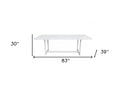 83" Aluminum Outdoor Dining Table - White