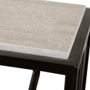 Reed - Travertine Console Table - Black & Light Brown
