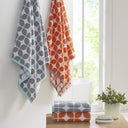 Lita - 6 Piece Jacquard Towel Set - Orange - Intelligent Design - Towel Sets - Elite Enclave Home
