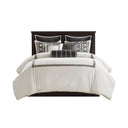 Jarvis - 8 Piece Queen Embroidery Oversized Duvet Style Comforter Set - Black / White