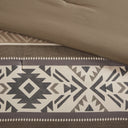 Mariposa - 5 Piece King/California King Stripe Herringbone Comforter Set With Throw Pillows - Brown