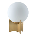 37" Metal Bedside Table Lamp With Off-White Globe Shade - Brass