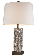 Table Lamp With Abstract Mirror Design - Silver