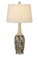 Metal Two Light Bedside Table Lamps With White Globe Shade (Set of 2) - Silver