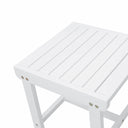 Square Solid Wood Outdoor Side Table - White