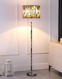 Bedside Table Lamp With Brown And Black Drum Shade - Brown And Black