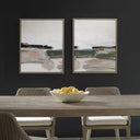 Just - Peaking Framed Abstract Prints (Set of 2) - Black / Gray / Green / Pink / Purple / White - Uttermost - Framed Print Sets - Elite Enclave Home