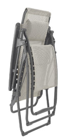 Steel Outdoor Zero Gravity Chair With Light Gray Cushion - Light Gray And Chrome