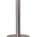 Metal Two Light Bedside Table Lamp With White Drum Shade - Silver