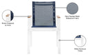 Nizuc - Outdoor Patio Dining Arm Chair With White Frame And Natural Arms (Set of 2)