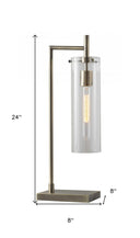 Novelty With Clear Cylinder Shade - Brass