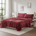 Soloft Plush - 4 Piece King Micro Plush Sheet Set - Burgundy