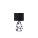 Asymmetric Cage Metal Table Lamp - Black