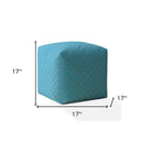 Cotton Polka Dots Pouf Cover - Blue / Gray